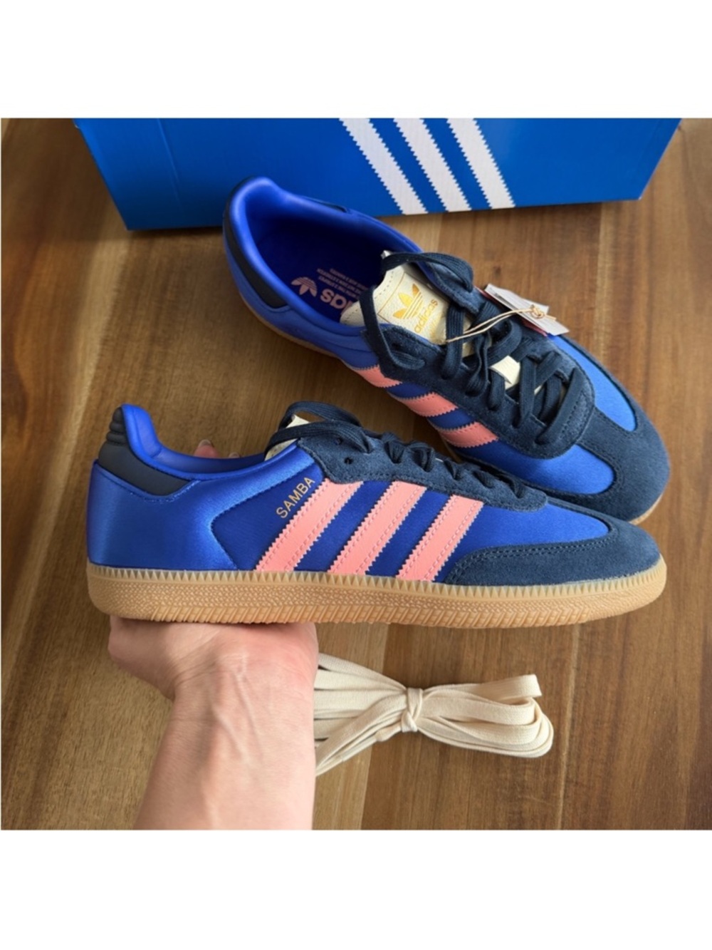 adidas Samba OG Lucid Blue / Dark Indigo / Gum - Picture 9 of 10
